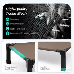 Niubya elevated dog bed steel frame shows sturdy construction for outdoors and indoors