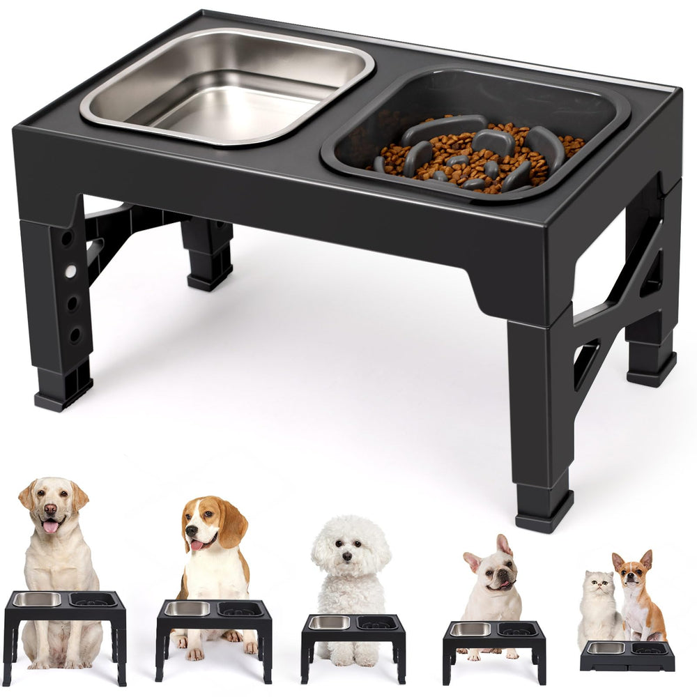 Niubya elevated dog bowl stand setup promotes comfortable dining posture.
