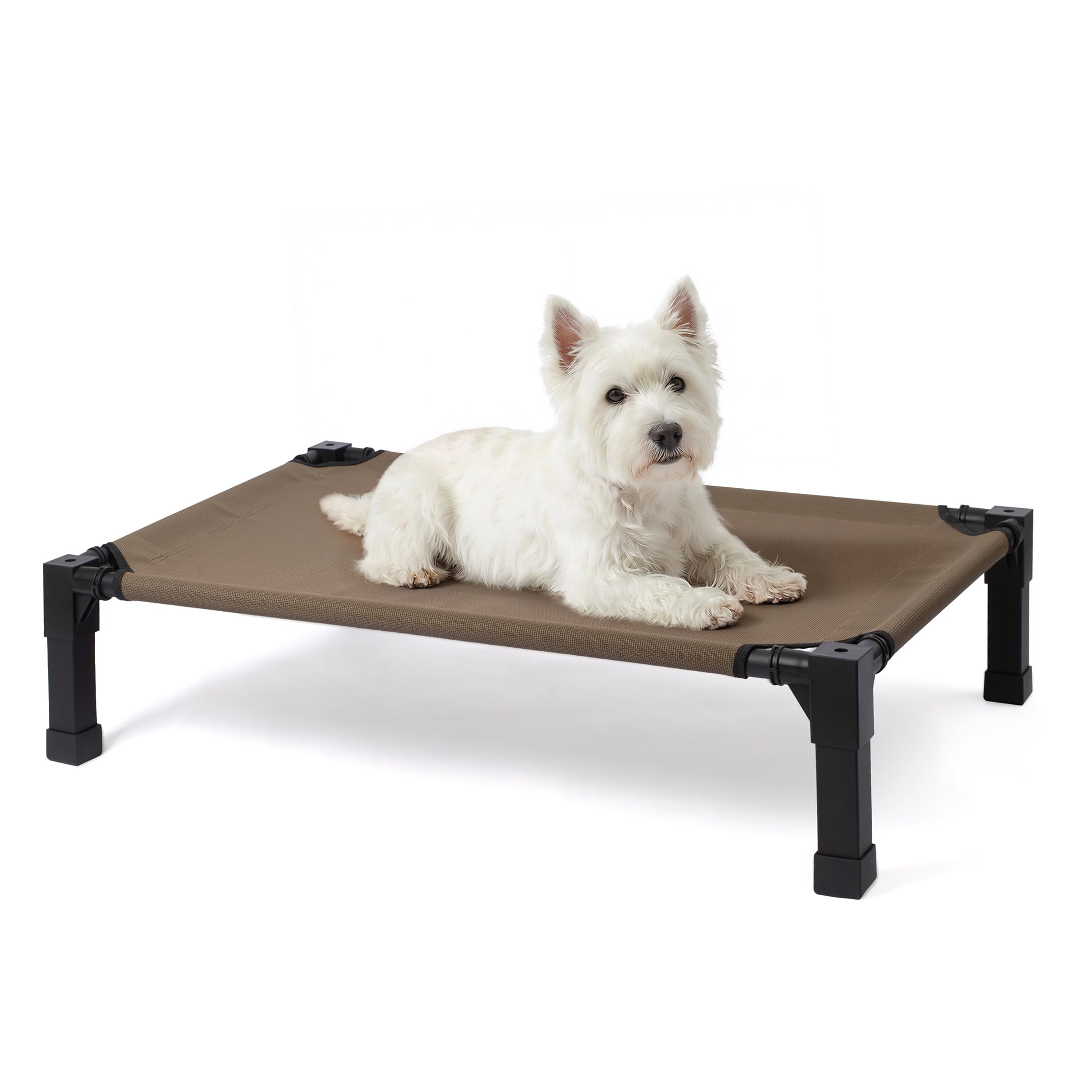 Niubya elevated outdoor dog bed assembly view shows quick setup and sturdy support.