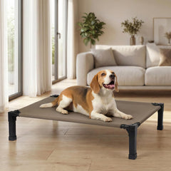 Niubya elevated outdoor dog bed setup with tool-free assembly for travel.