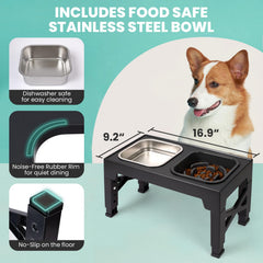 Niubya five-height elevated stand adapts for small to large dogs.