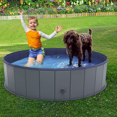 Niubya foldable dog pool showing anti-slip bottom for safe bathing.