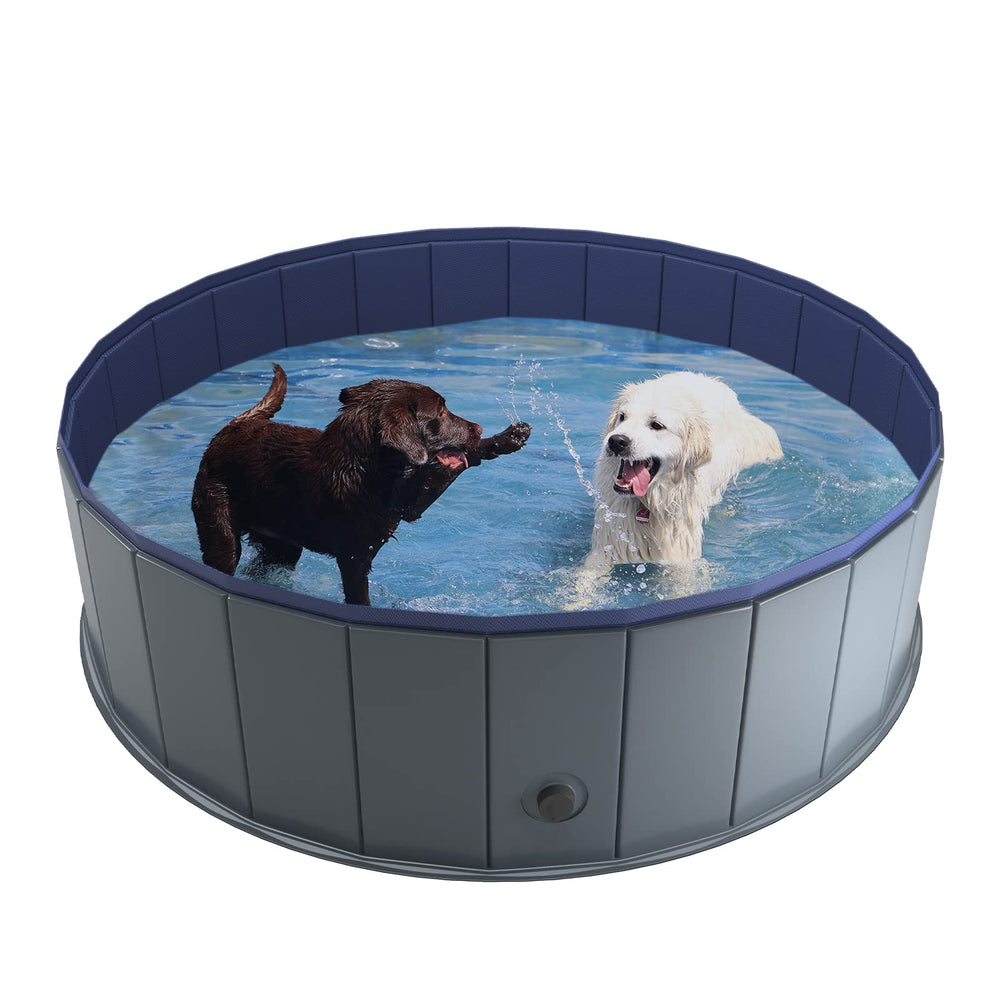 Niubya foldable dog pool cap and drain close-up for quick water removal.