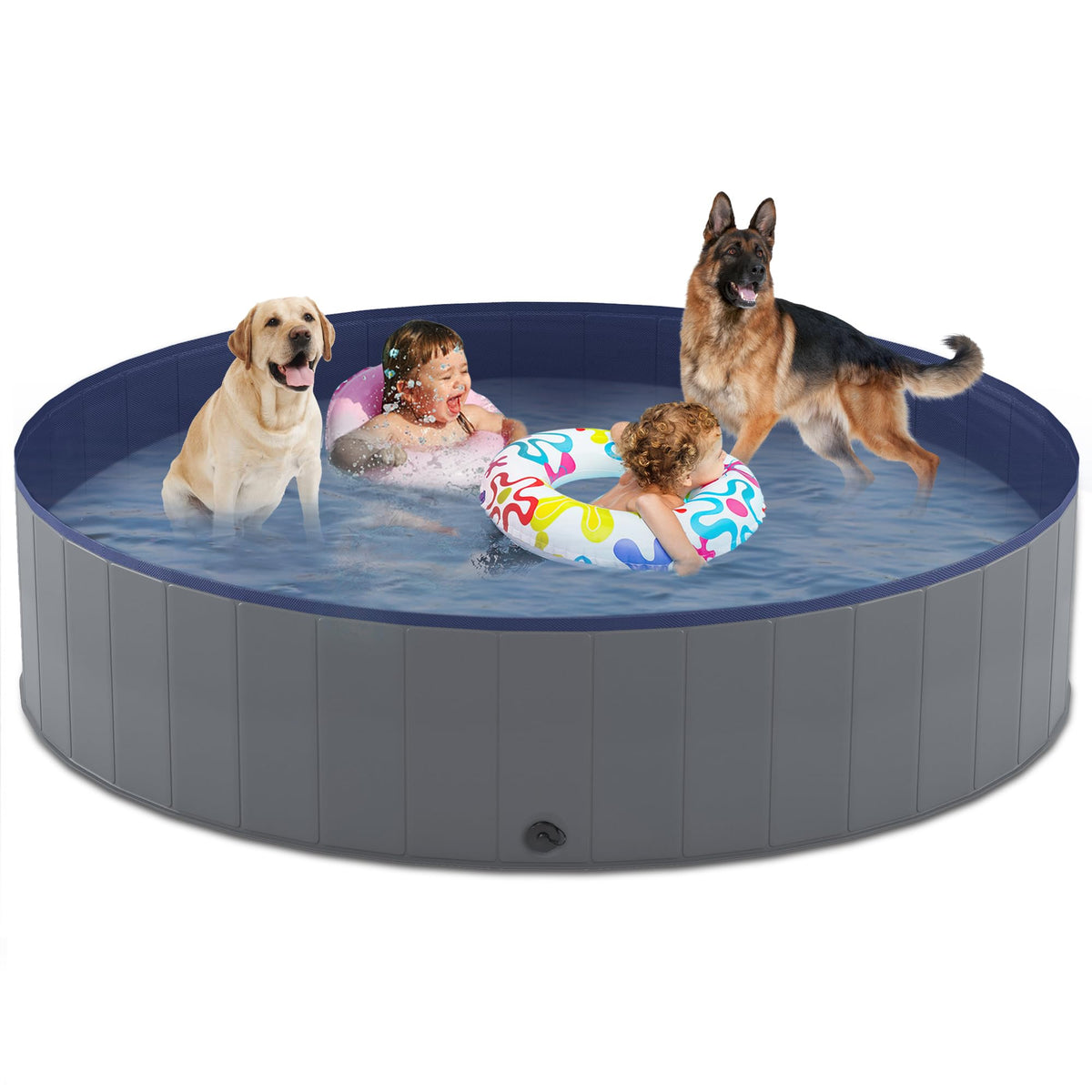 Niubya foldable dog pool with collapsible structure for easy setup and travel