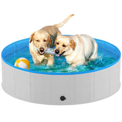 Niubya foldable dog pool showcases collapsible design for easy travel and storage.