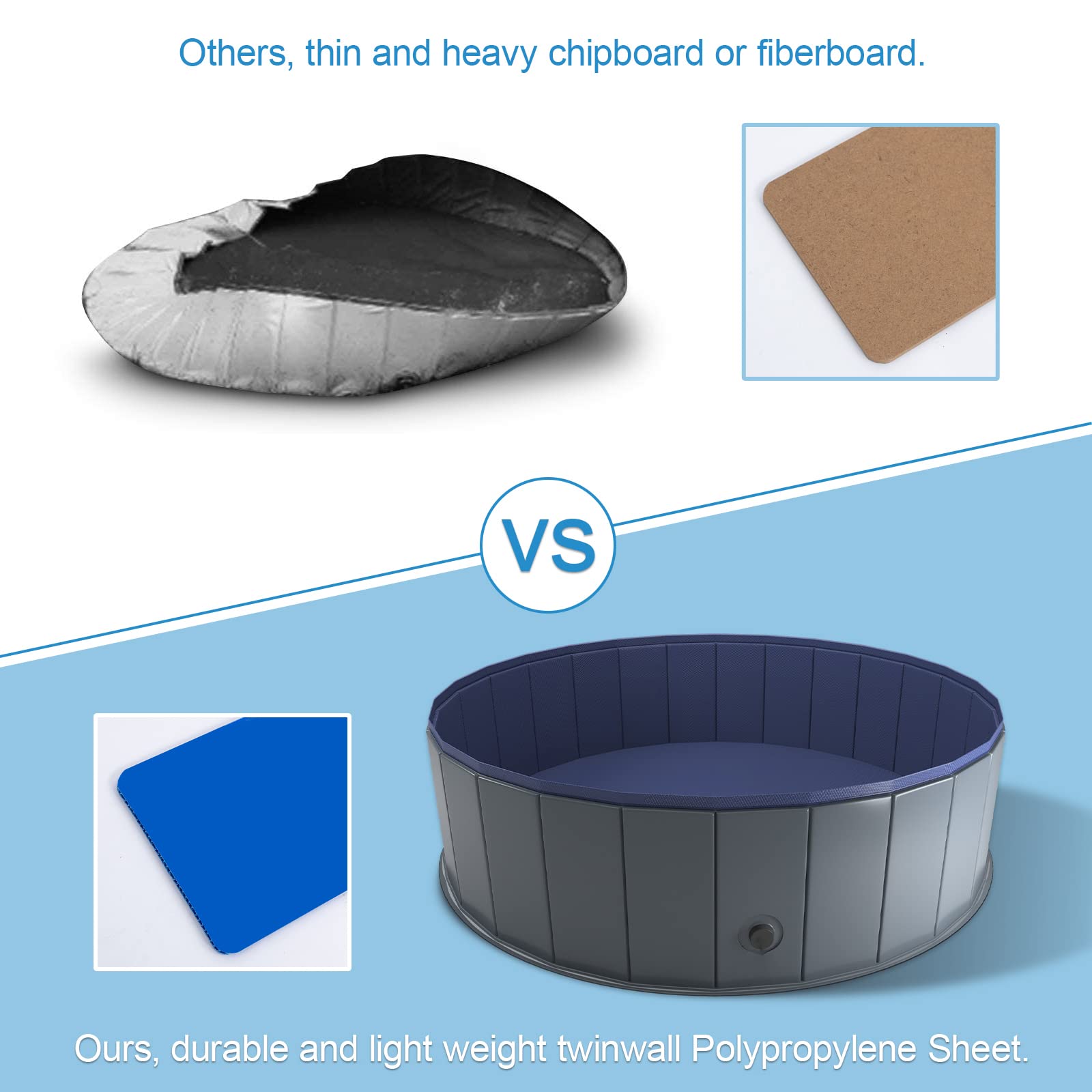 Niubya foldable dog pool in outdoor setting for backyard fun.