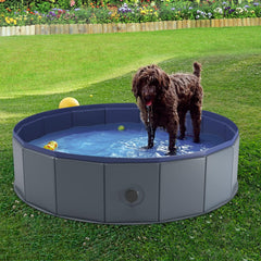 Niubya foldable pet bath tub with drain cap for quick water release.