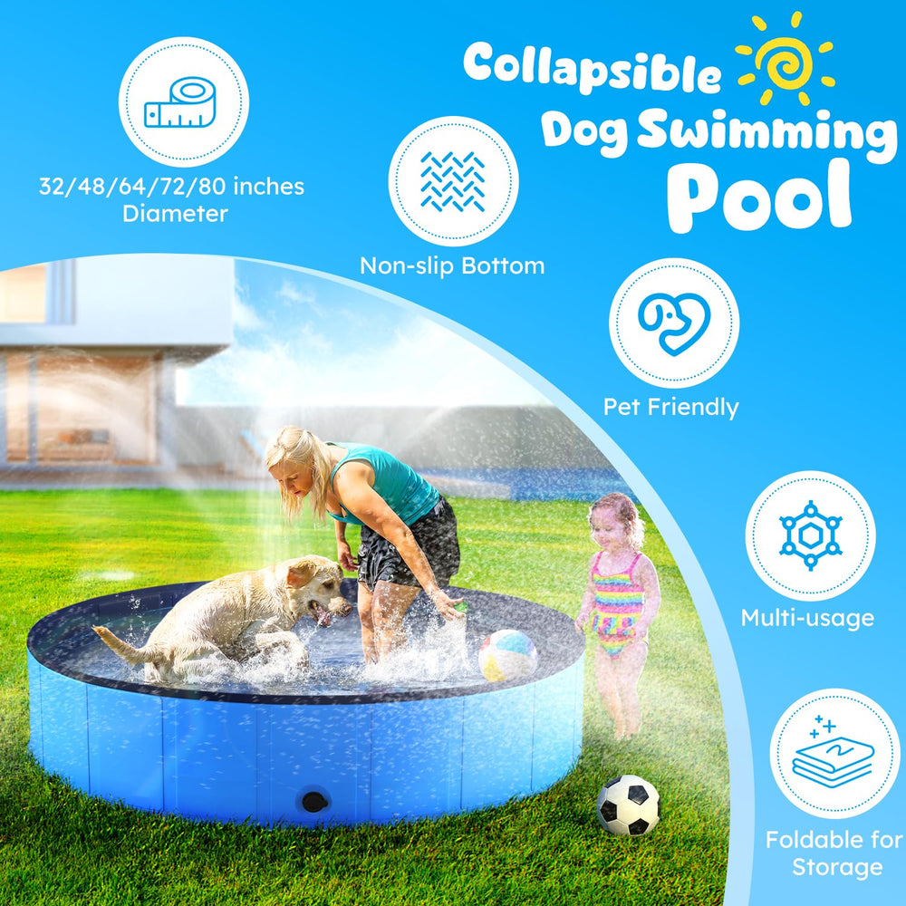 Niubya foldable pet swimming pool water-filled for refreshing outdoor baths.