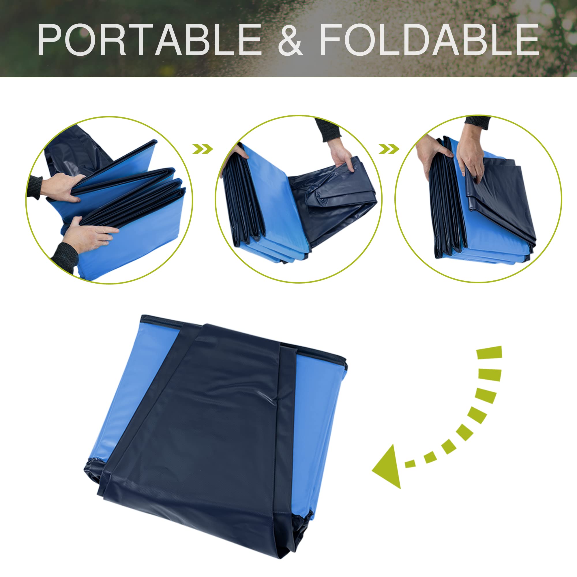 Niubya foldable pool folded compactly for storage during travel