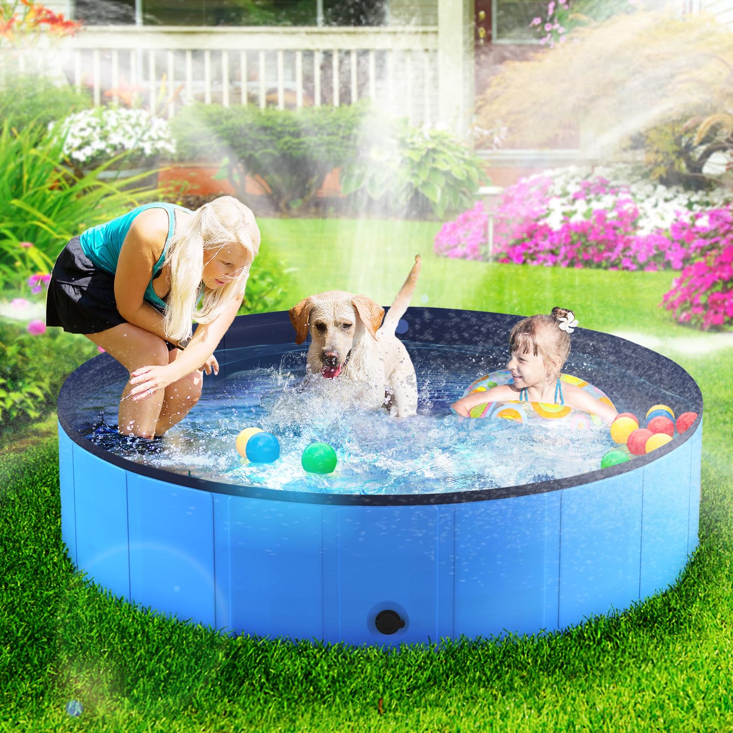 Niubya outdoor dog pool for garden baths and sunny play sessions.
