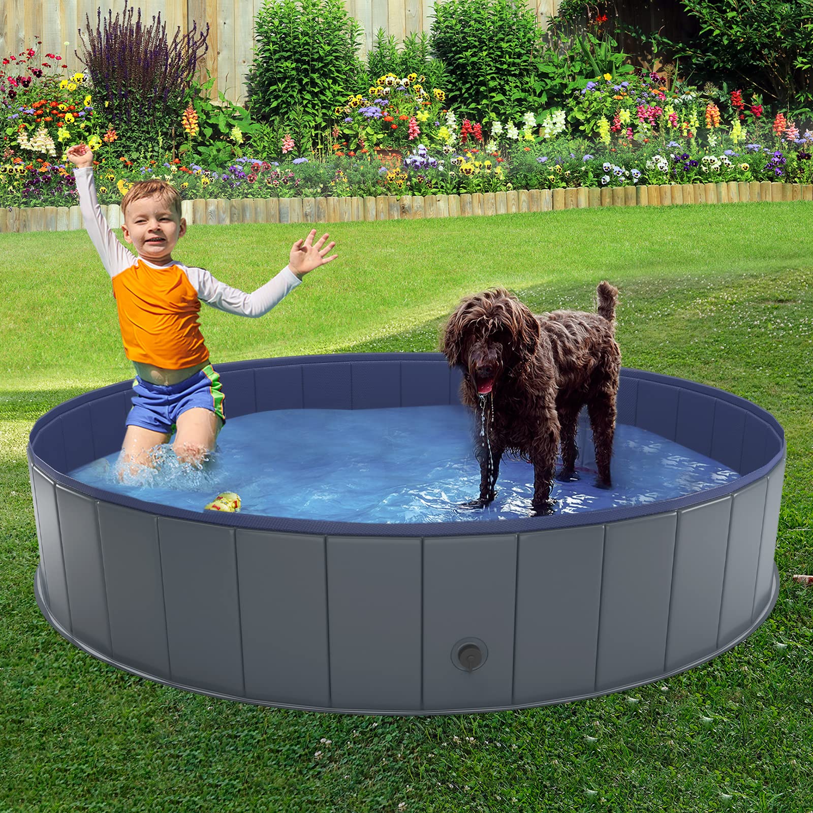 Niubya pool with drain plug for quick and easy water drainage