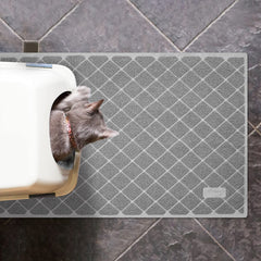 Niubya Premium Cat Litter Mat cross grooves capture larger granules.