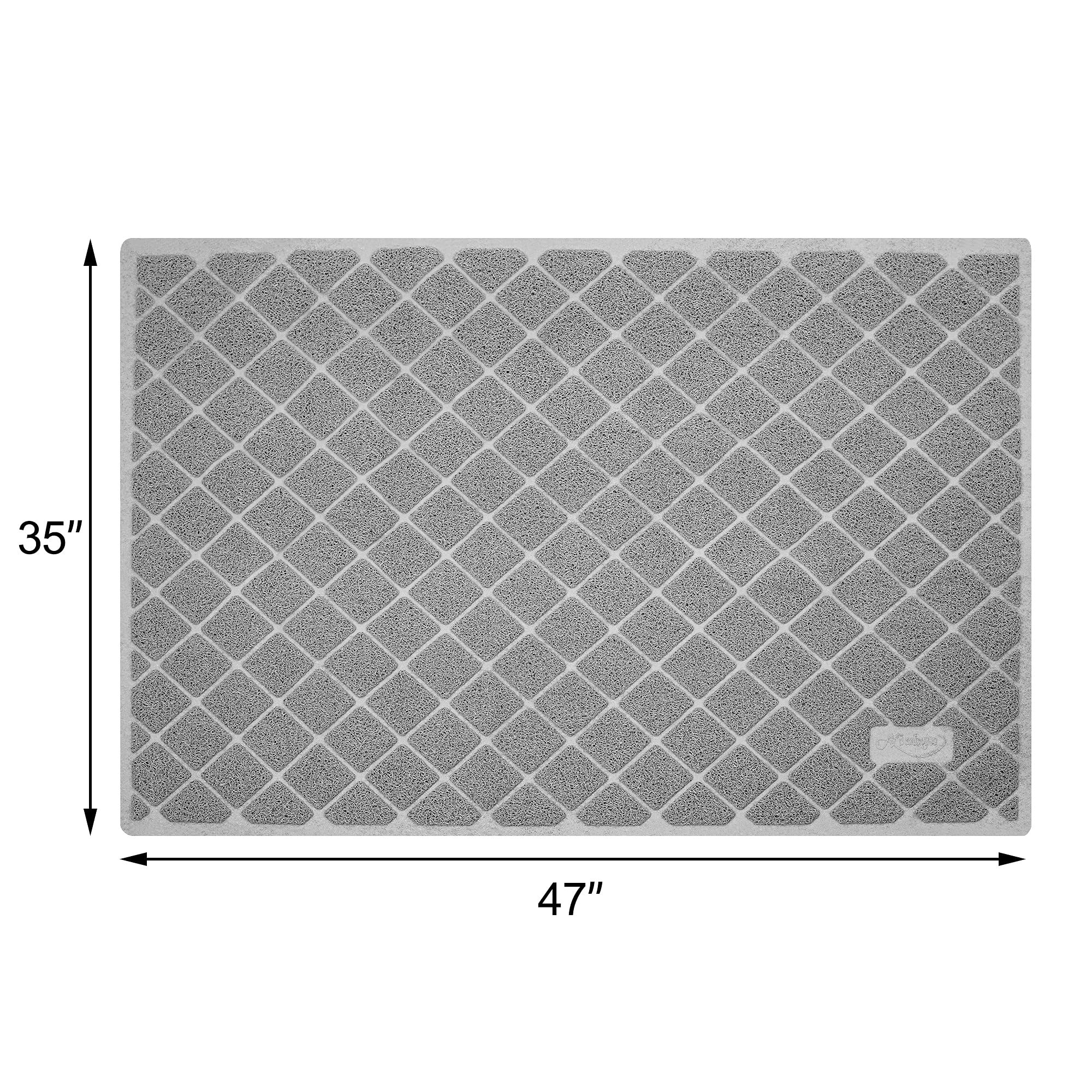 Niubya Premium Cat Litter Mat grey color blends with decor.