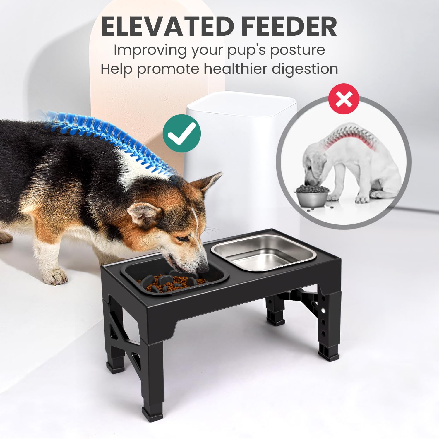 Niubya stainless-steel dog bowl resists staining and is dishwasher-safe for easy cleaning.