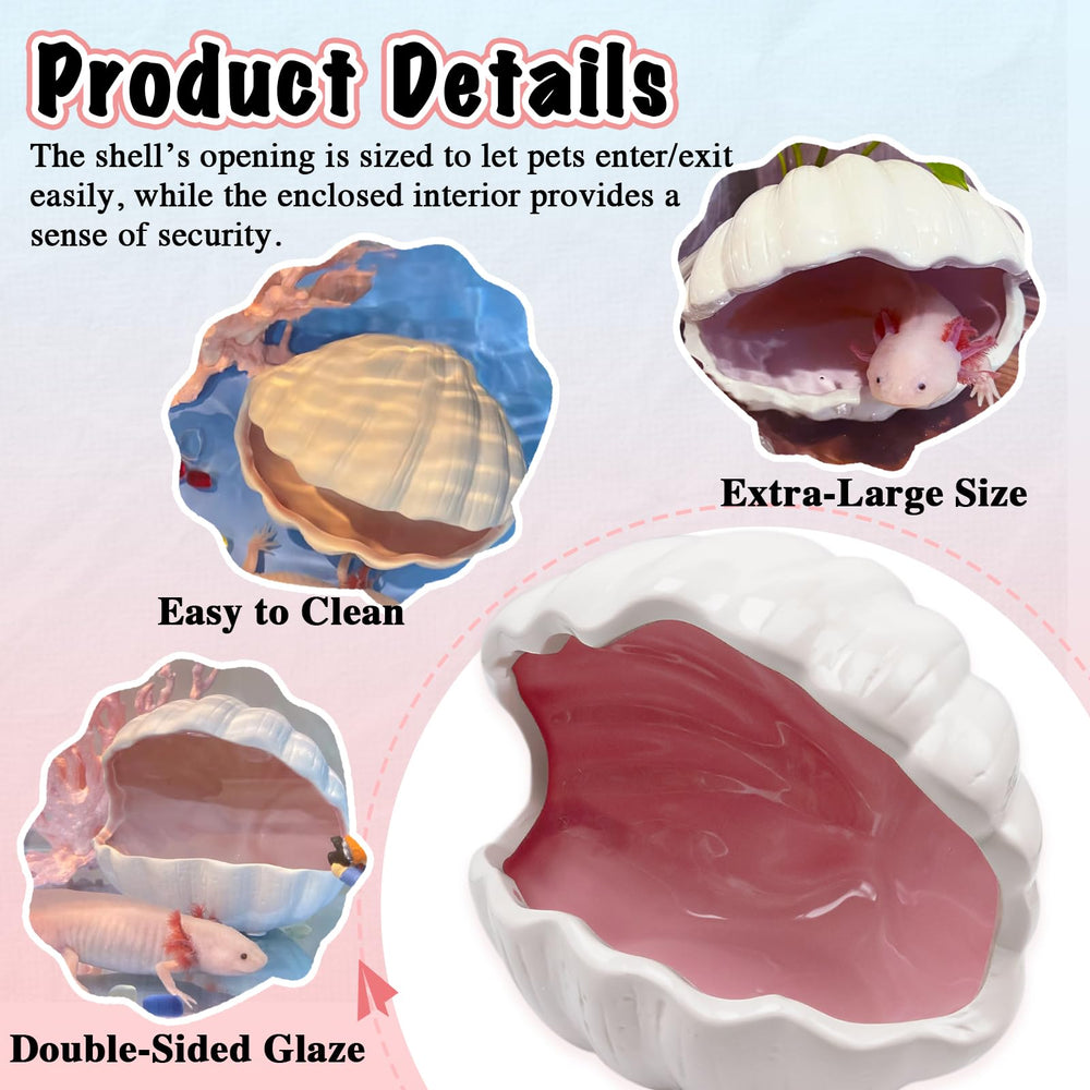 Niuohoy extra-large ceramic hide provides ample space for small pets.