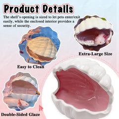 Niuohoy extra-large ceramic hide provides ample space for small pets.
