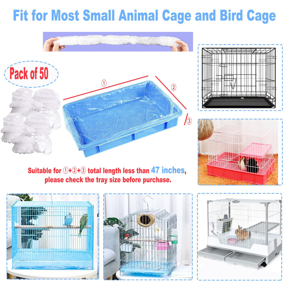 Elastic-edged liner securely attached to a 26x18 inch cage tray.