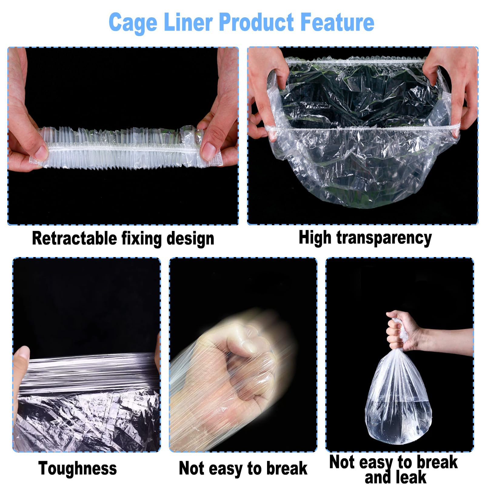 Waterproof liner withstands spills and liquids in small animal cages.