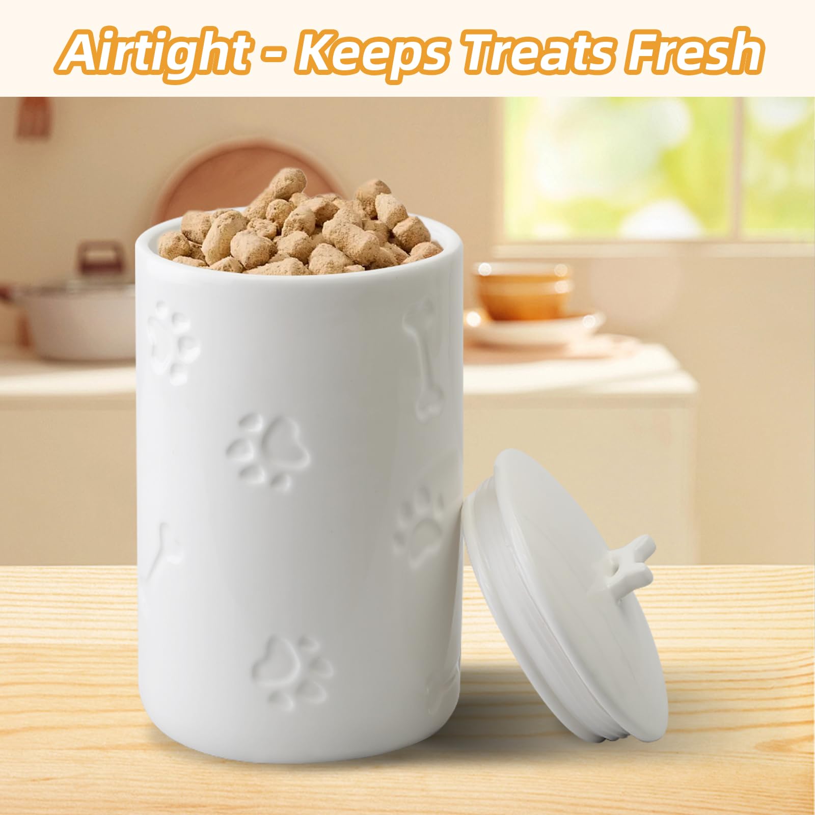 NIXBYO bone-pattern jar helps keep snacks dry and organized.