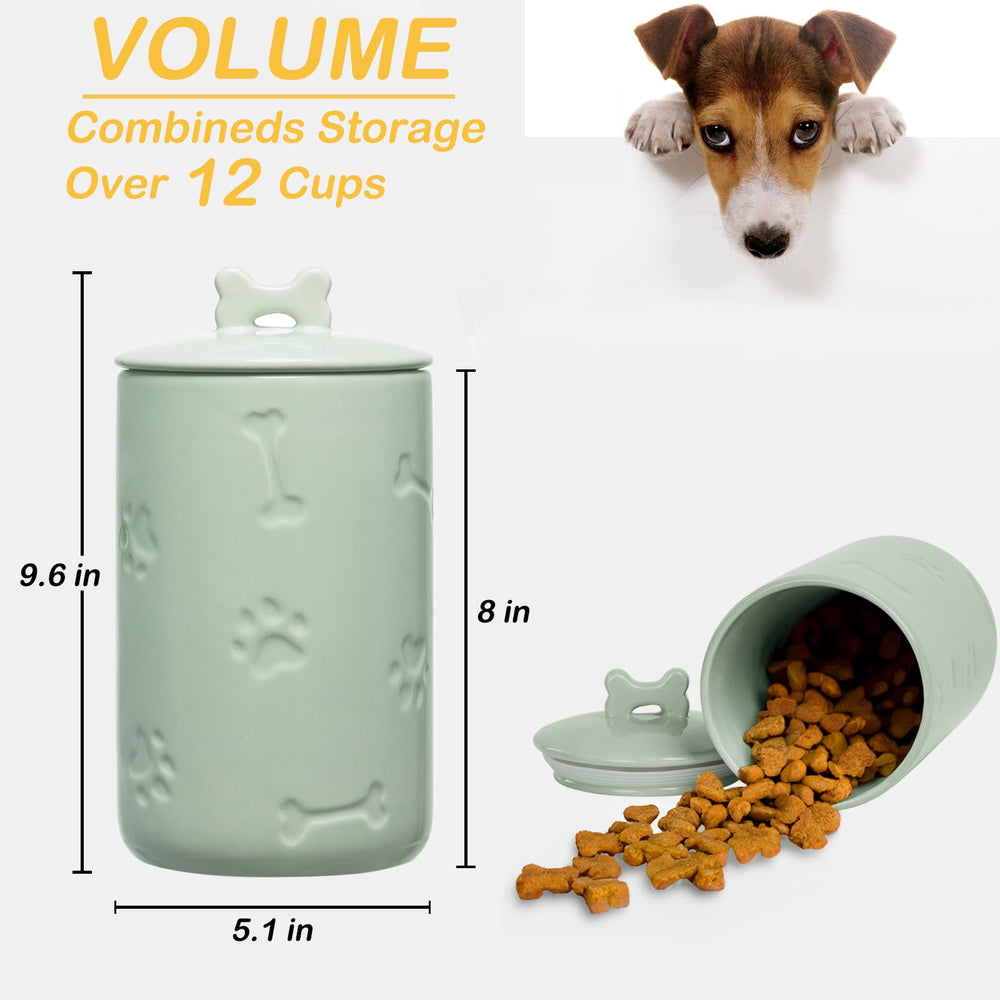 NIXBYO ceramic dog cookie jar in green for kitchen decor and treats