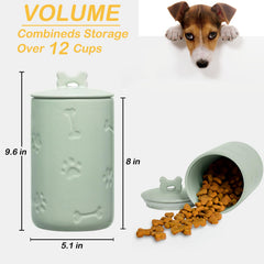 NIXBYO ceramic dog cookie jar in green for kitchen decor and treats