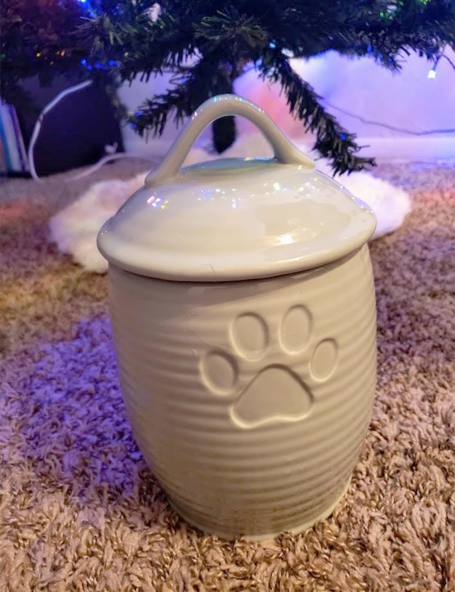 NIXBYO cute green dog treat jar adds vintage farmhouse appeal