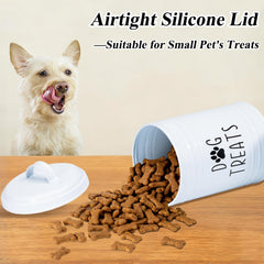NIXBYO airtight pet treat storage on the counter for easy access.