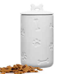 NIXBYO dog treat container with airtight lid keeps treats fresh.