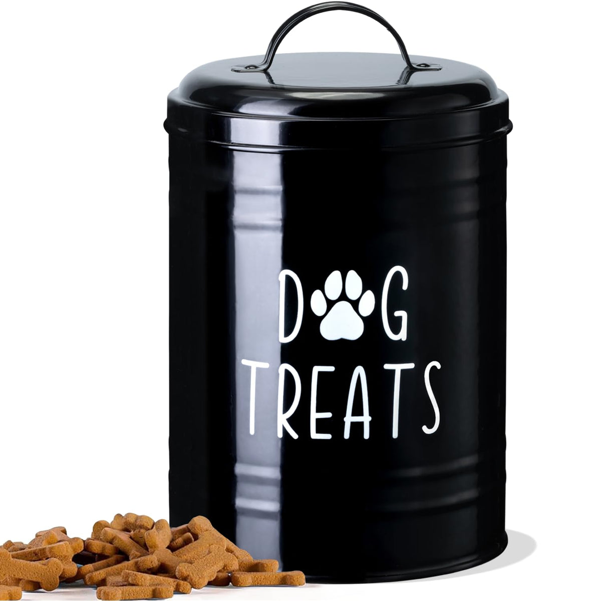 NIXBYO dog treat container with airtight lid preserves freshness for snacks
