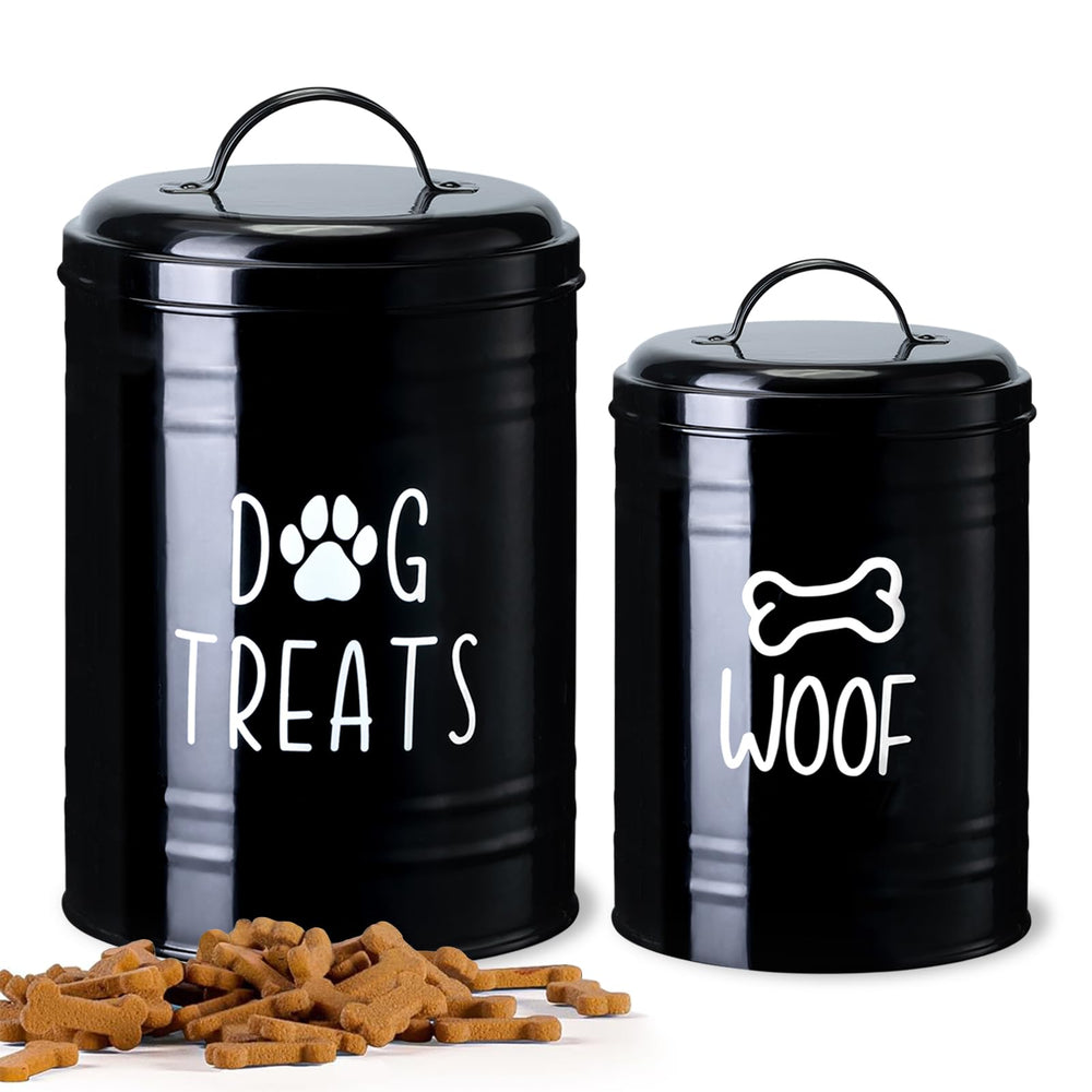 NIXBYO dog treat container front view with airtight lid for fresh snacks