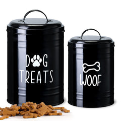 NIXBYO dog treat container front view with airtight lid for fresh snacks