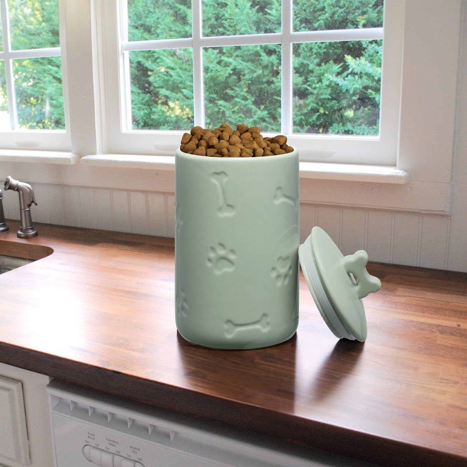 NIXBYO kitchen pet snack canister helps organize treats neatly