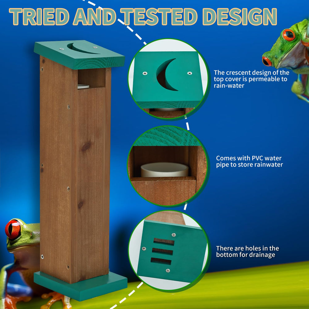 Niyanghome deluxe tree frog habitat with water reservoir supports hydration