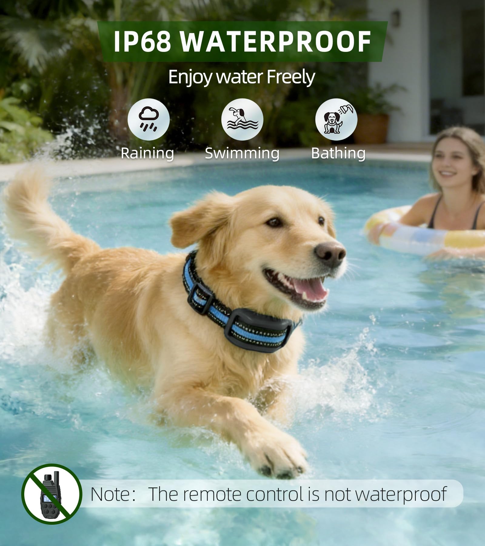 NJJAETKSP Adjustable collar fits 15–120 lbs dogs.
