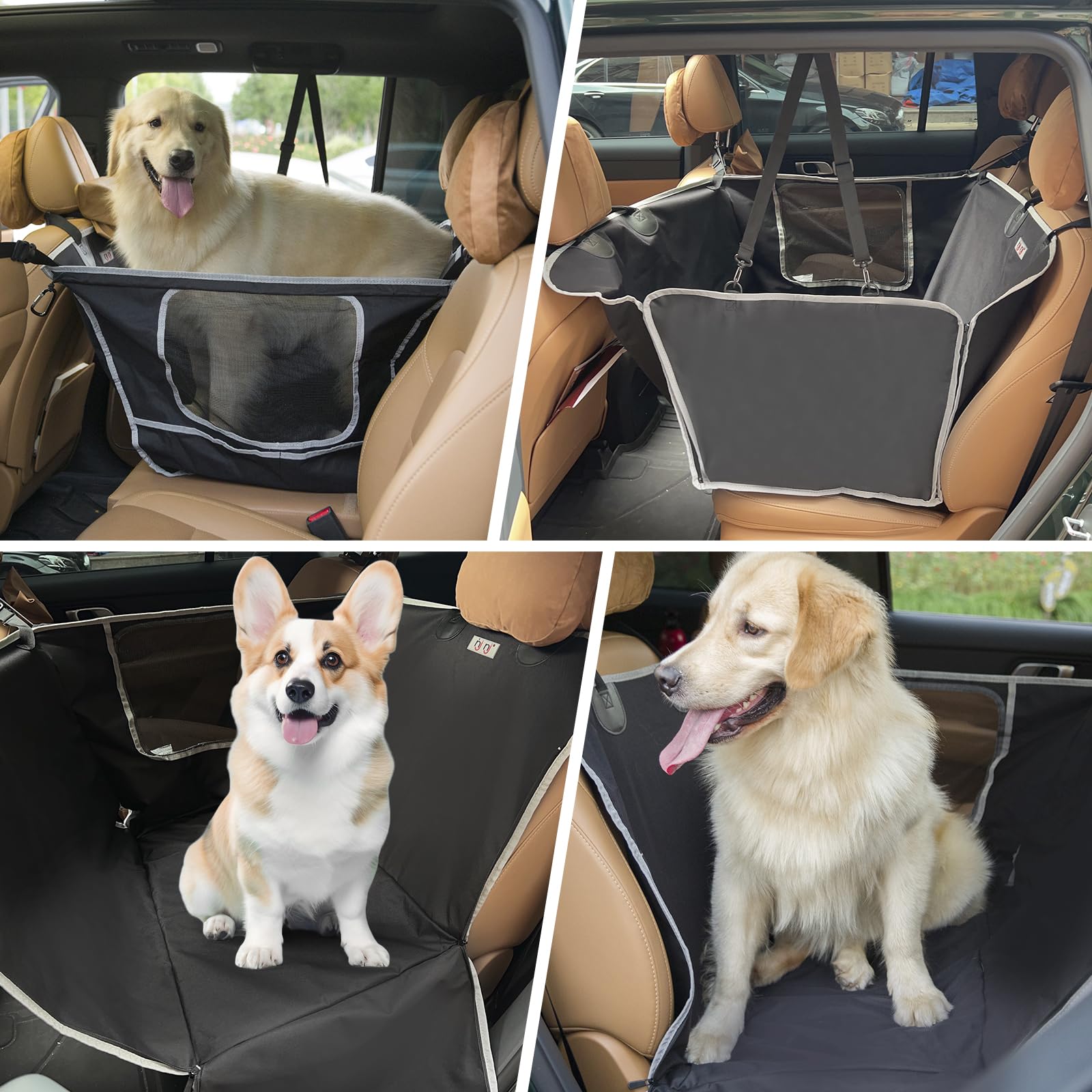 njnj dog car seat cover anti-slip base prevents shifting during trips