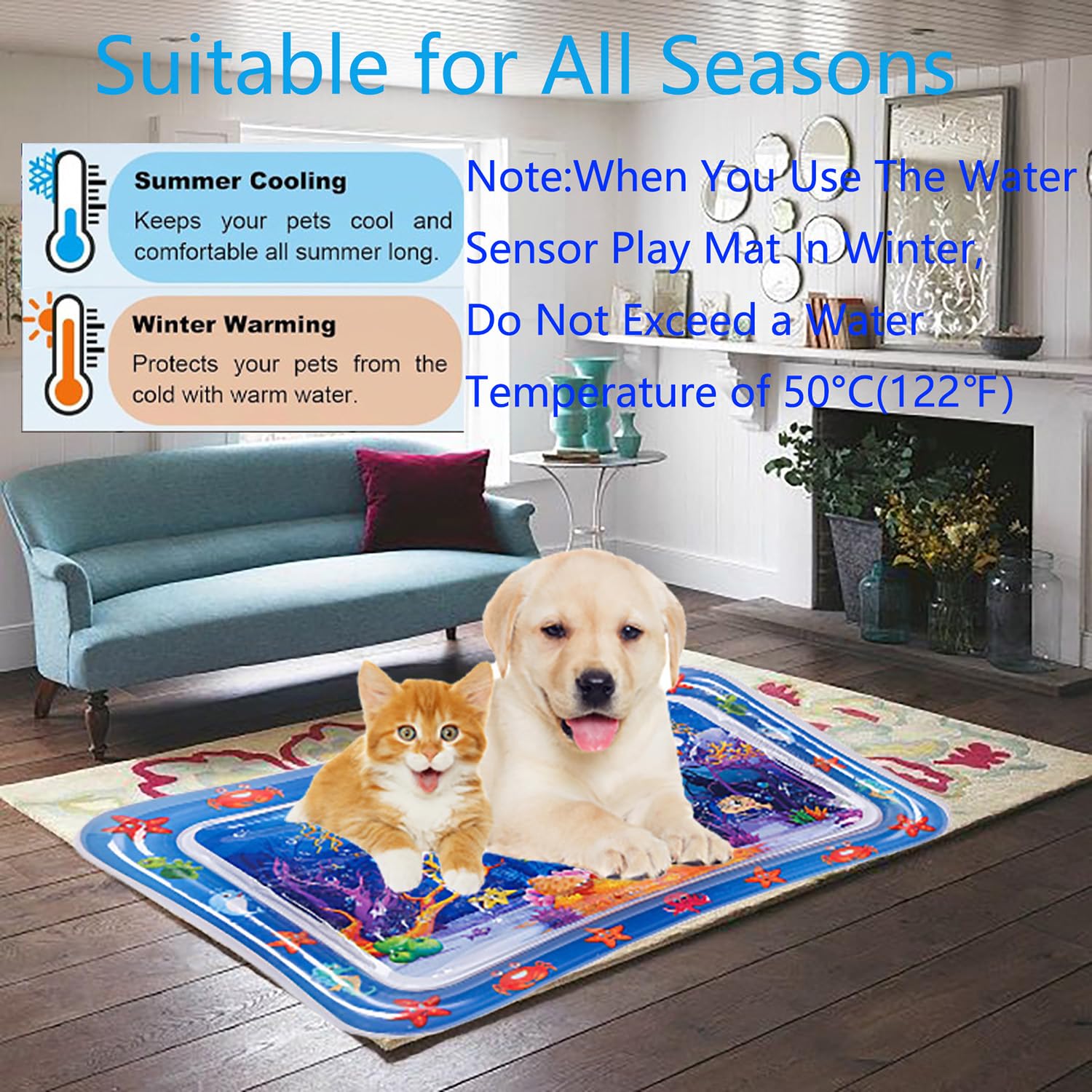 NLAIKE water mat provides cooling on hot days and mild warming for cozy sessions
