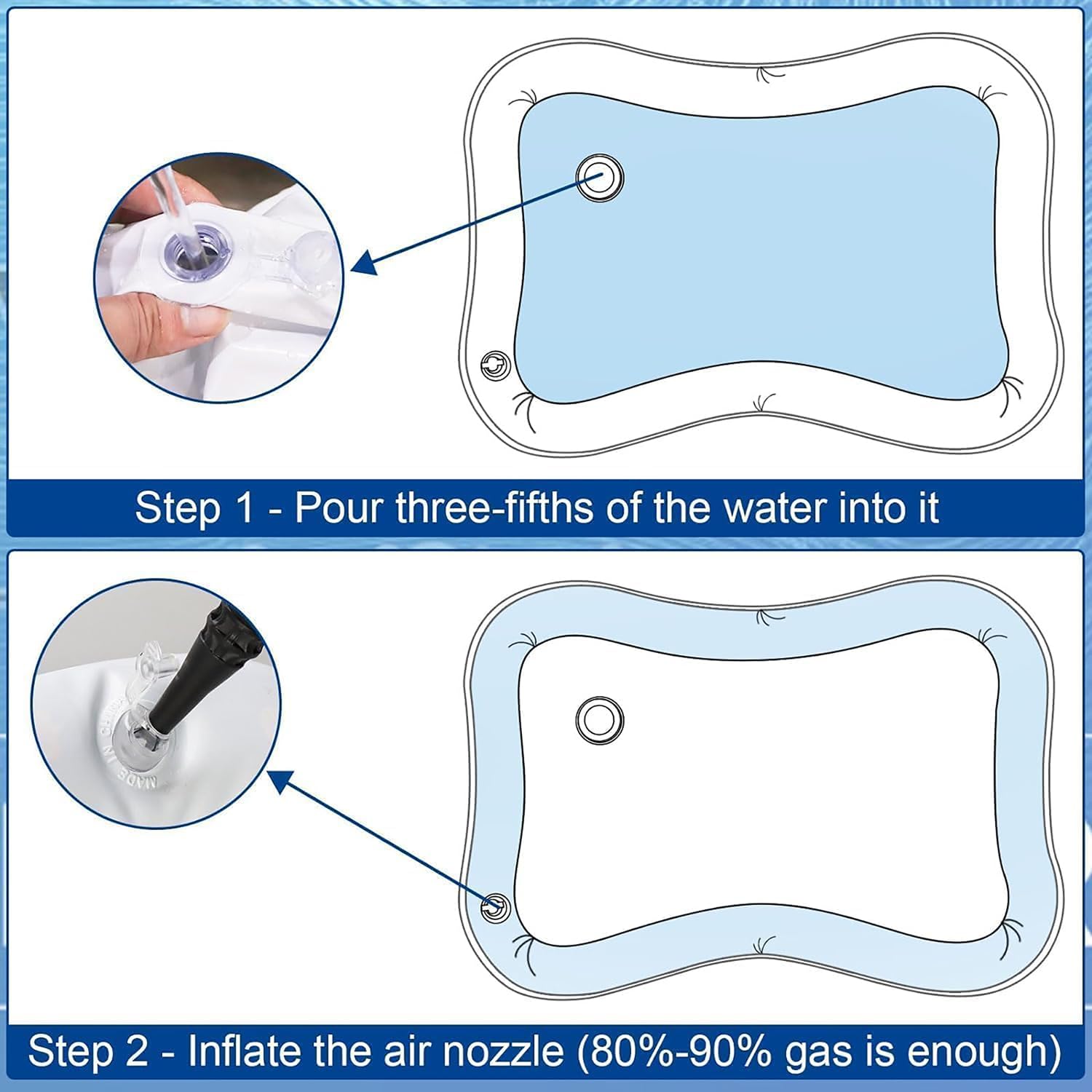 NLAIKE portable water mat suitable for indoor or outdoor use