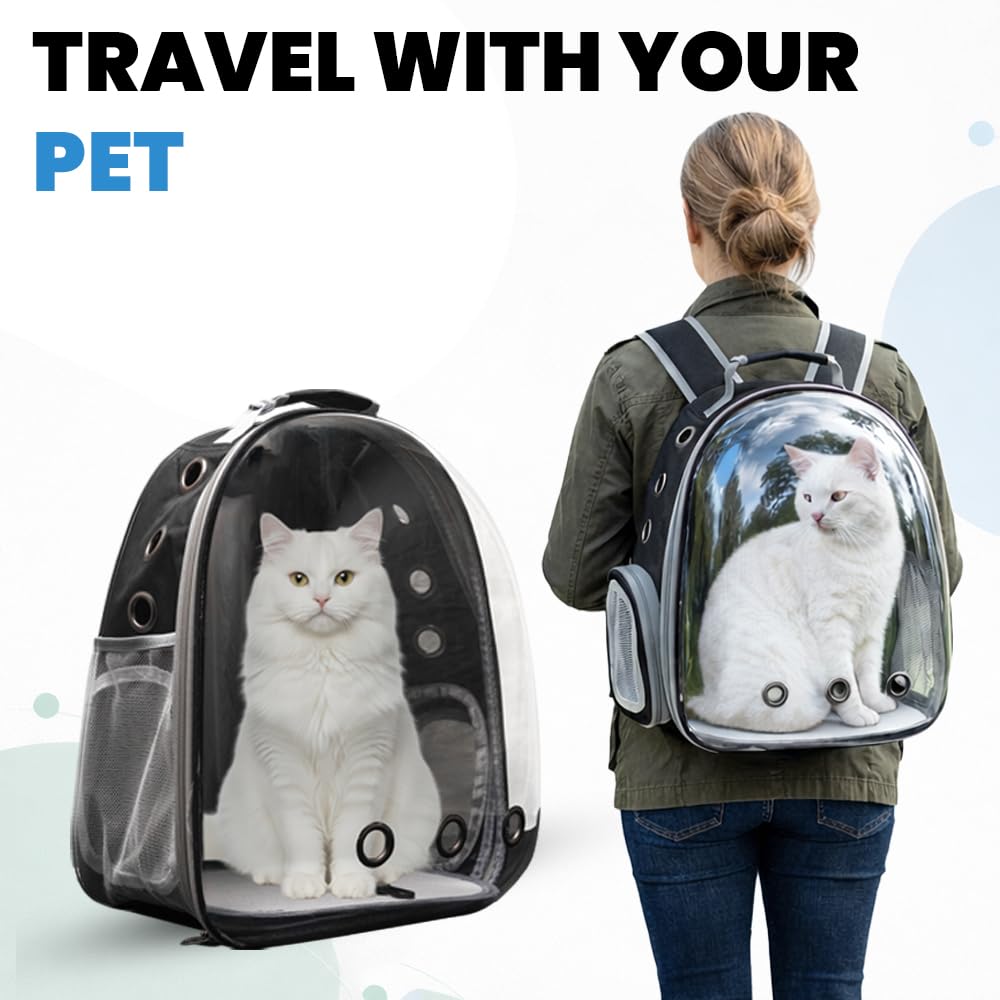 NOAH AND LYLA Cat Backpack Carrier lightweight, airline-approved design for travel.
