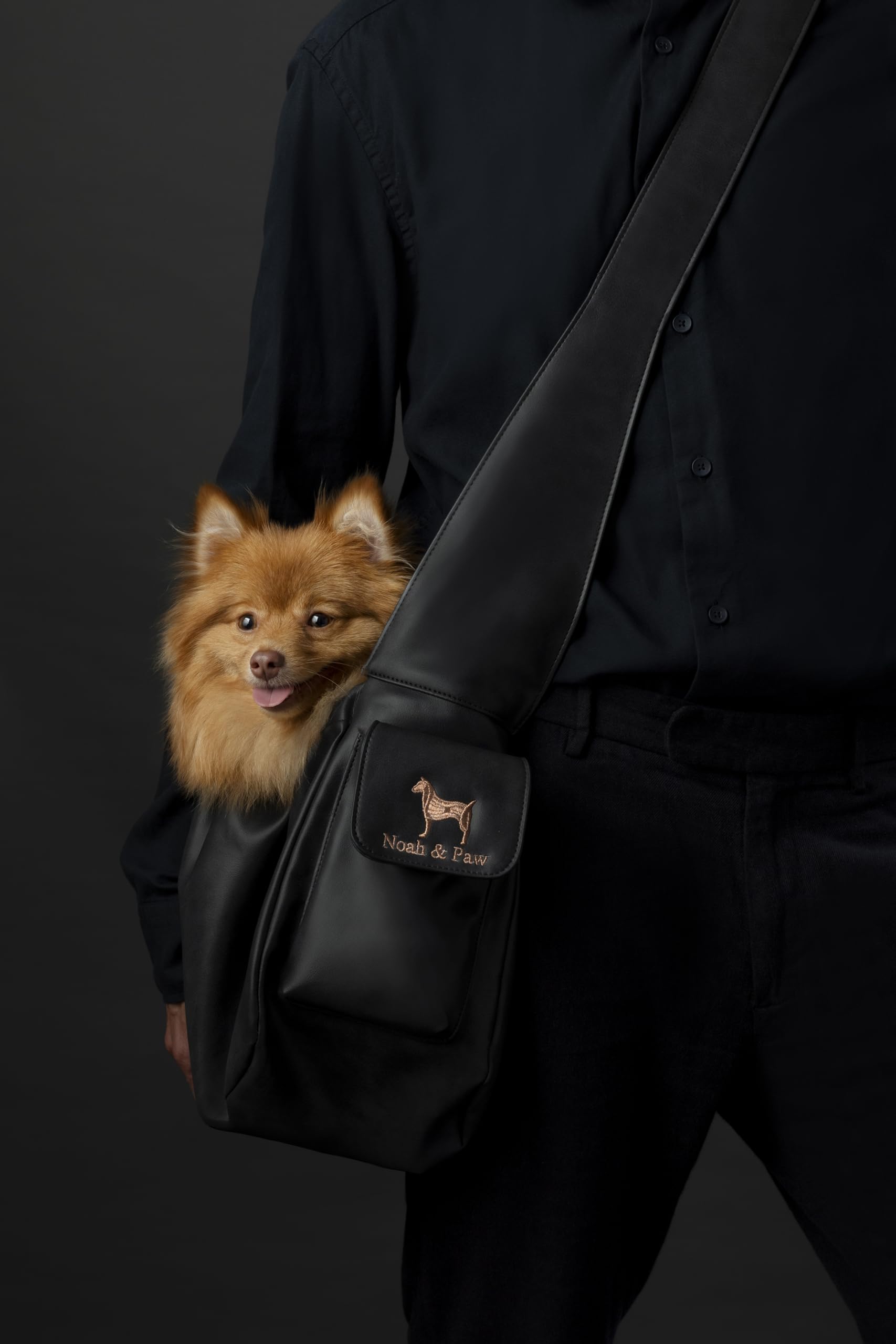 NOAH AND PAW cat and dog sling suitable for pets up to 18 pounds.