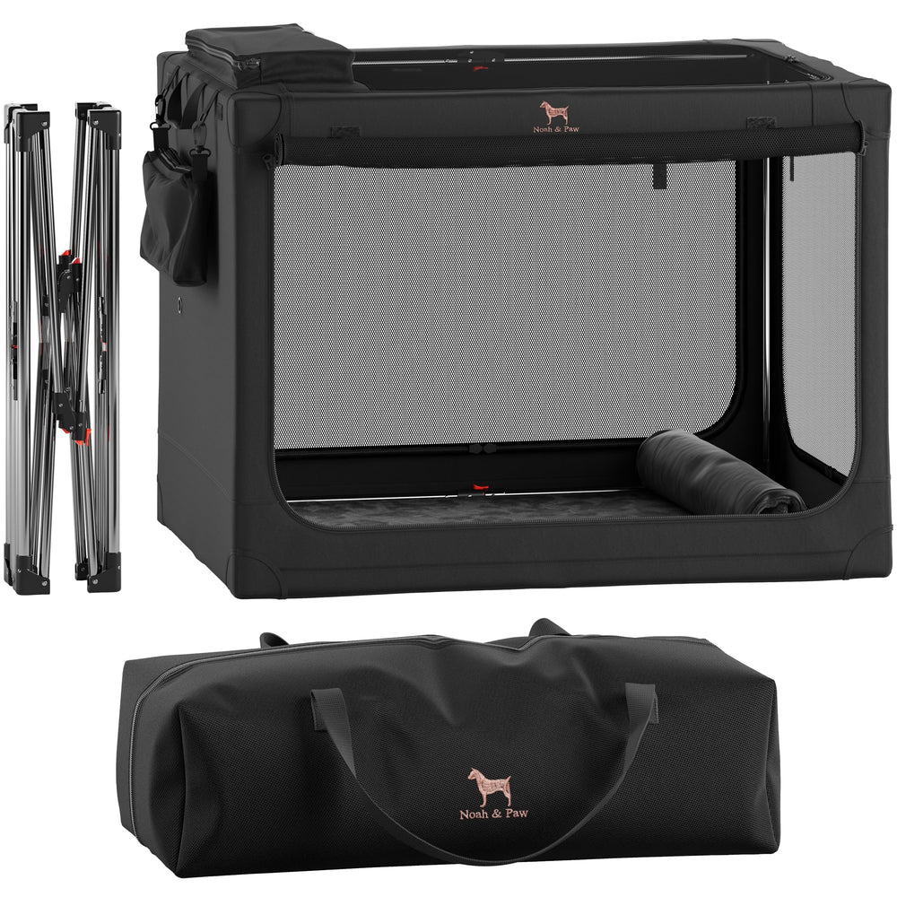 Noah and Paw collapsible crate frame ready for easy setup and portable use.