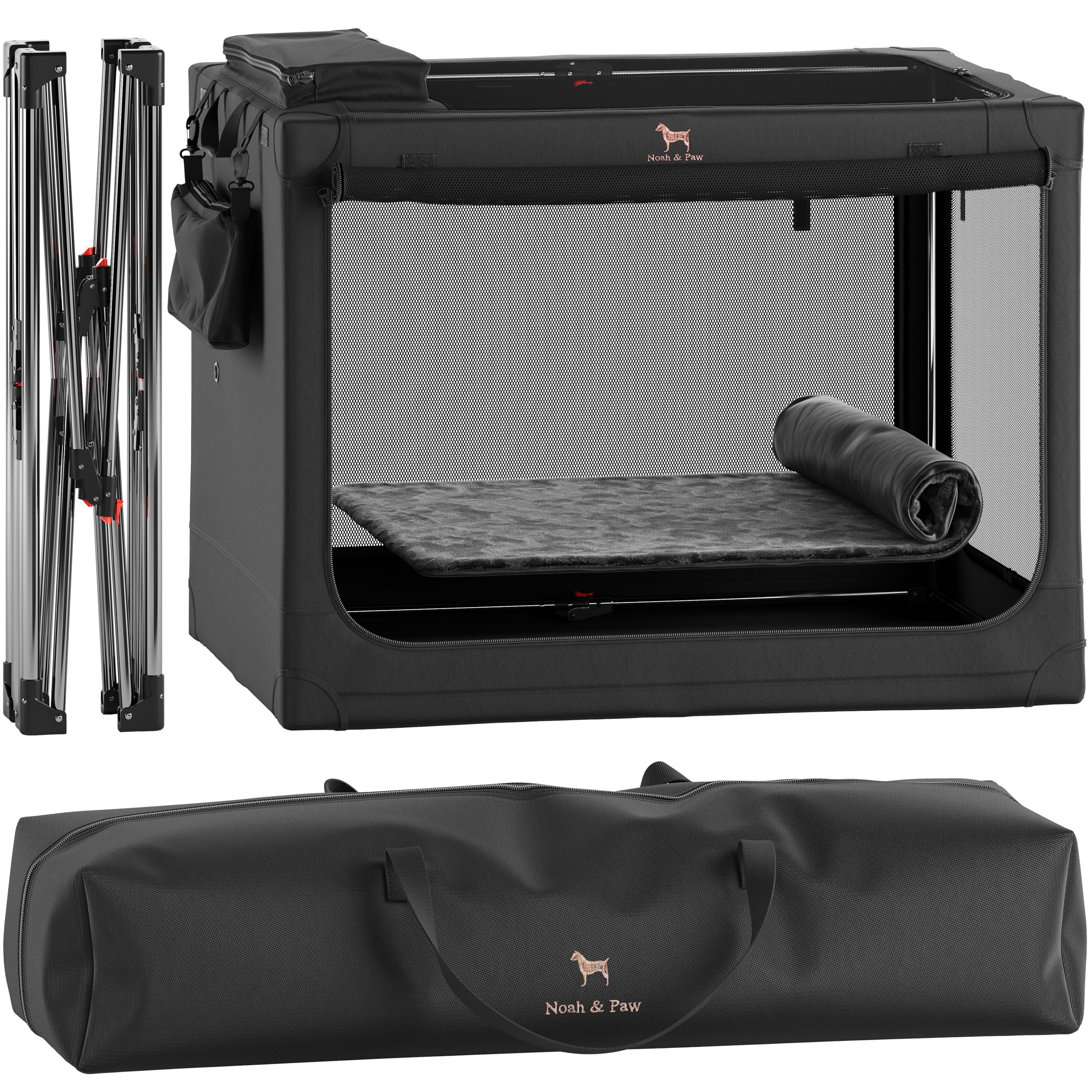 Noah & Paw collapsible crate frame setup for quick travel assembly