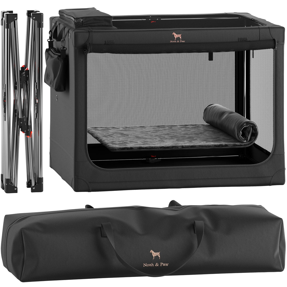 Noah & Paw collapsible crate frame setup for quick travel assembly