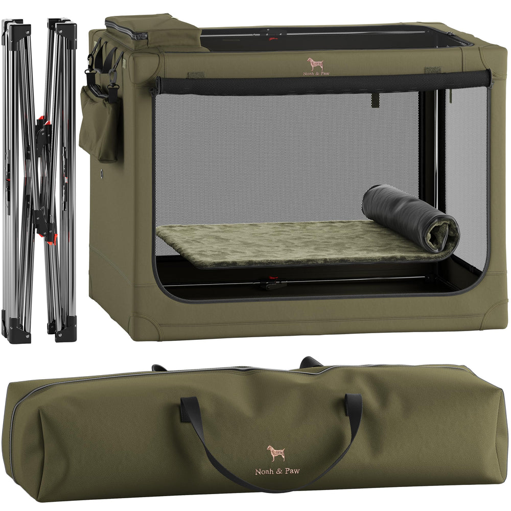 Noah & Paw 42-inch crate frame with sturdy stainless-steel build for durability.