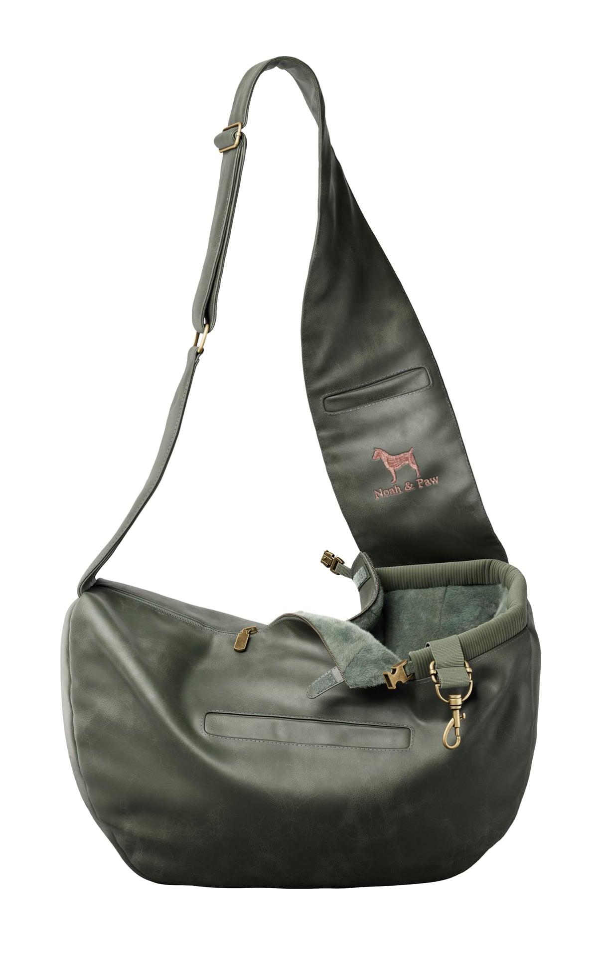 Noah & Paw dog sling carrier vegan denim lining for stylish comfort