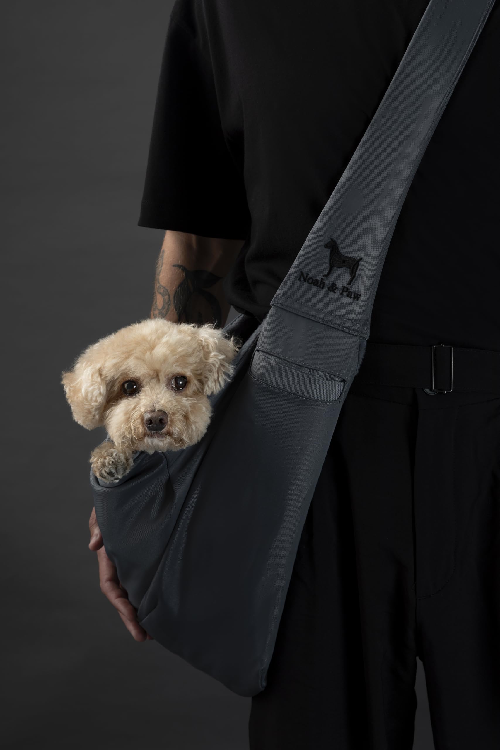 Noah & Paw dog sling carrier safety-belt keeps pets secure during activities