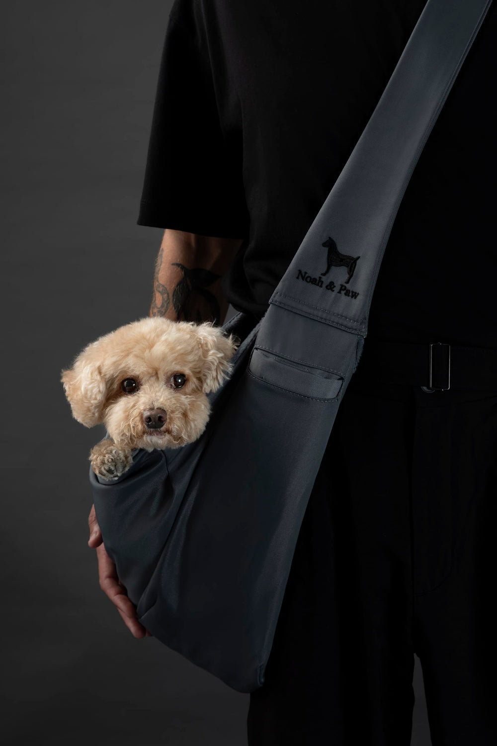 Noah & Paw dog sling carrier safety-belt keeps pets secure during activities