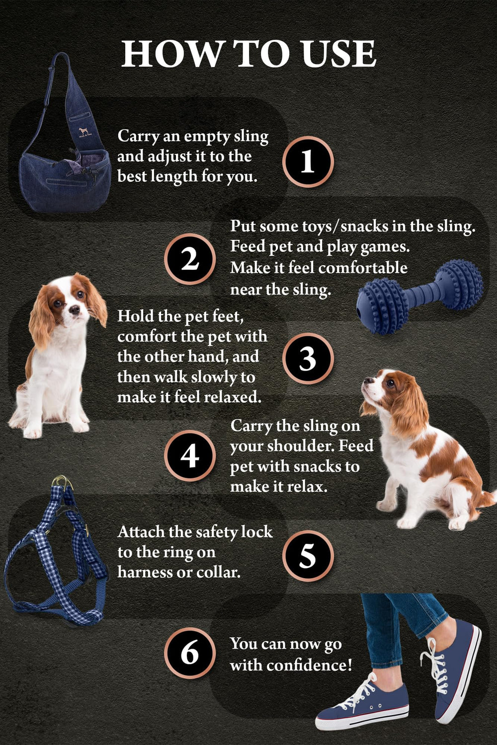 NOAH & PAW dog sling ideal for walks, errands, and travel with your pet.