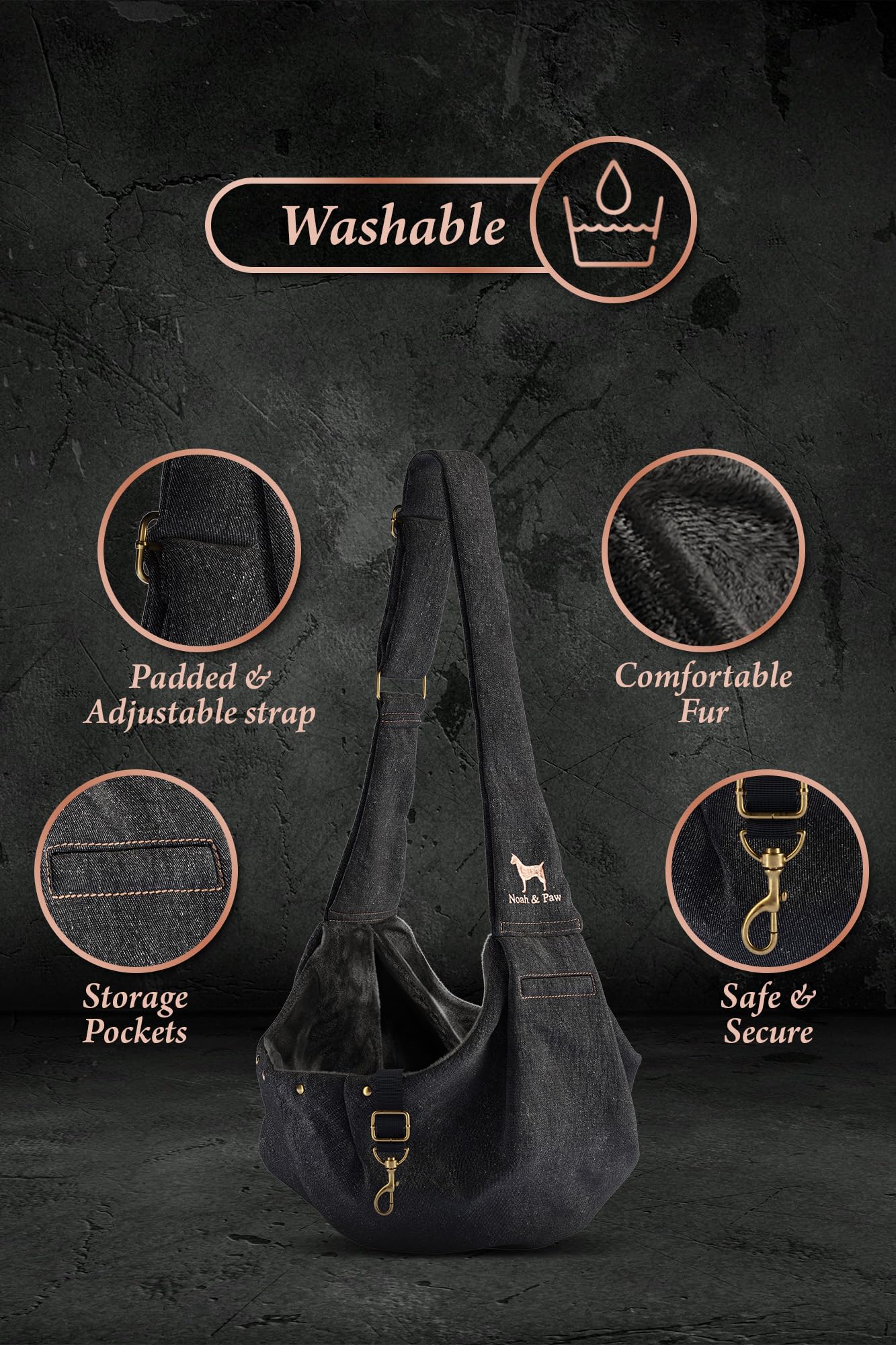 Noah & Paw magnetic pocket for essentials during walks