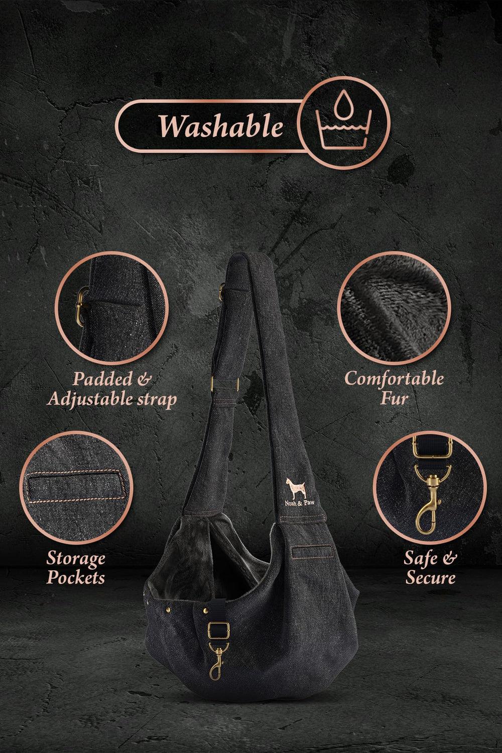 Noah & Paw magnetic pocket for essentials during walks