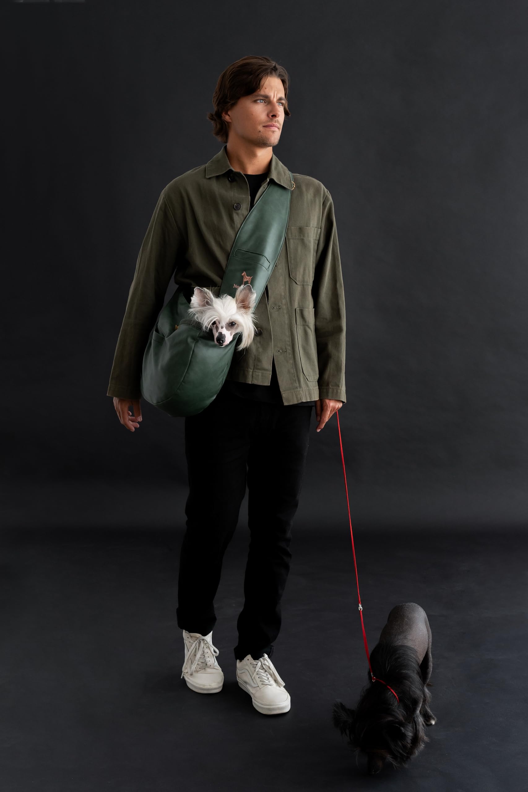 Noah & Paw vegan denim lining with fur adds cozy style for small pets.